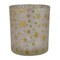 Northlight 3&#x22; Matte Silver and Gold Stars and Snowflakes Flameless Glass Candle Holder